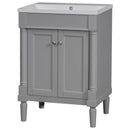 Bathroom Vanity With Top Sink, 2-Tier Modern Bathroom Storage Cabinet