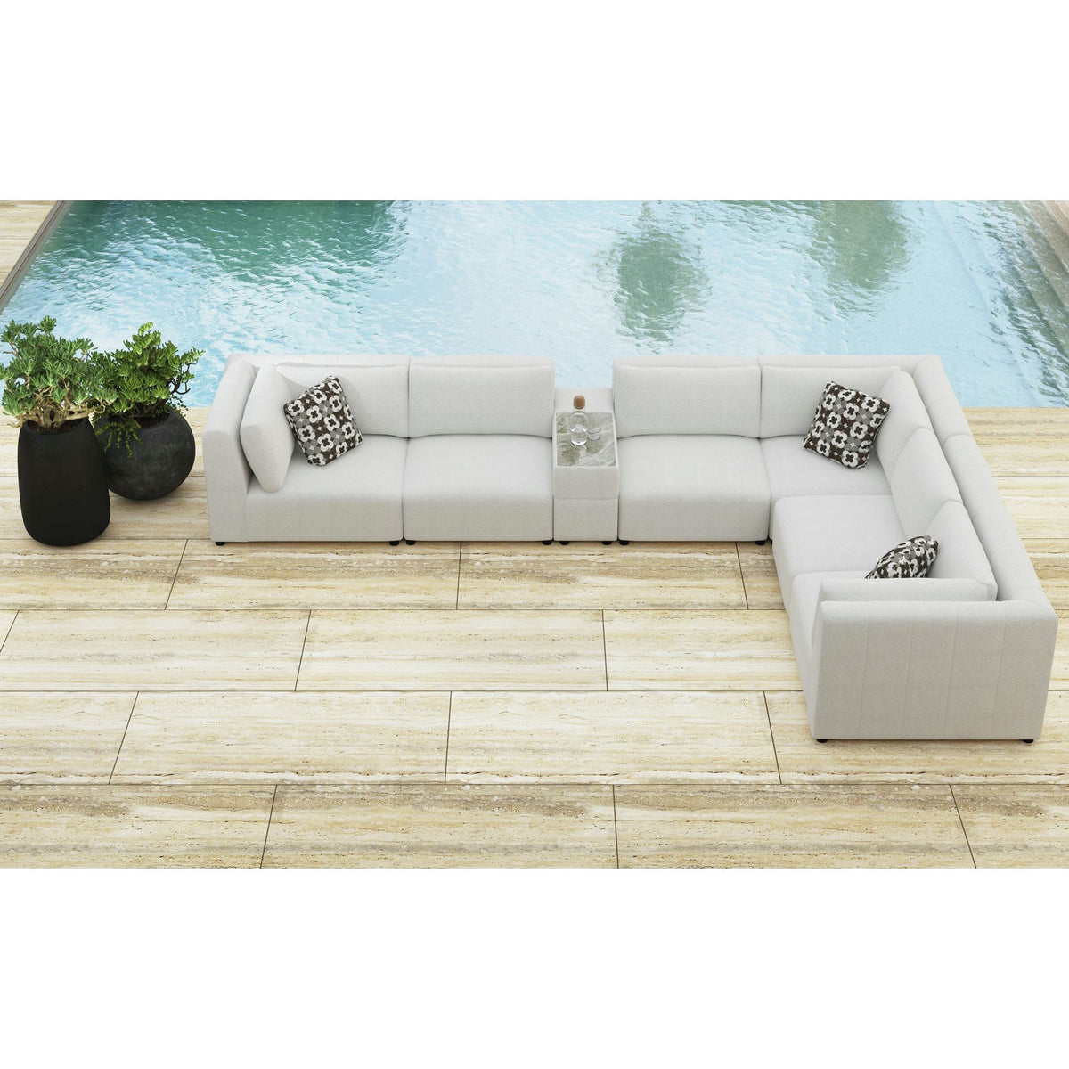 Zandara Modular Set Sectional in Beige by Elements International, view 7
