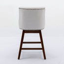 Counter Height Swivel Barstools, 26'' H Seat Height Upholstered Bar Stools (Set of 2), Fabric