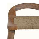Woven Raised Back Stool - Oak