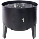 Portable Charcoal Smoker Grill For Outdoor Cooking - Black