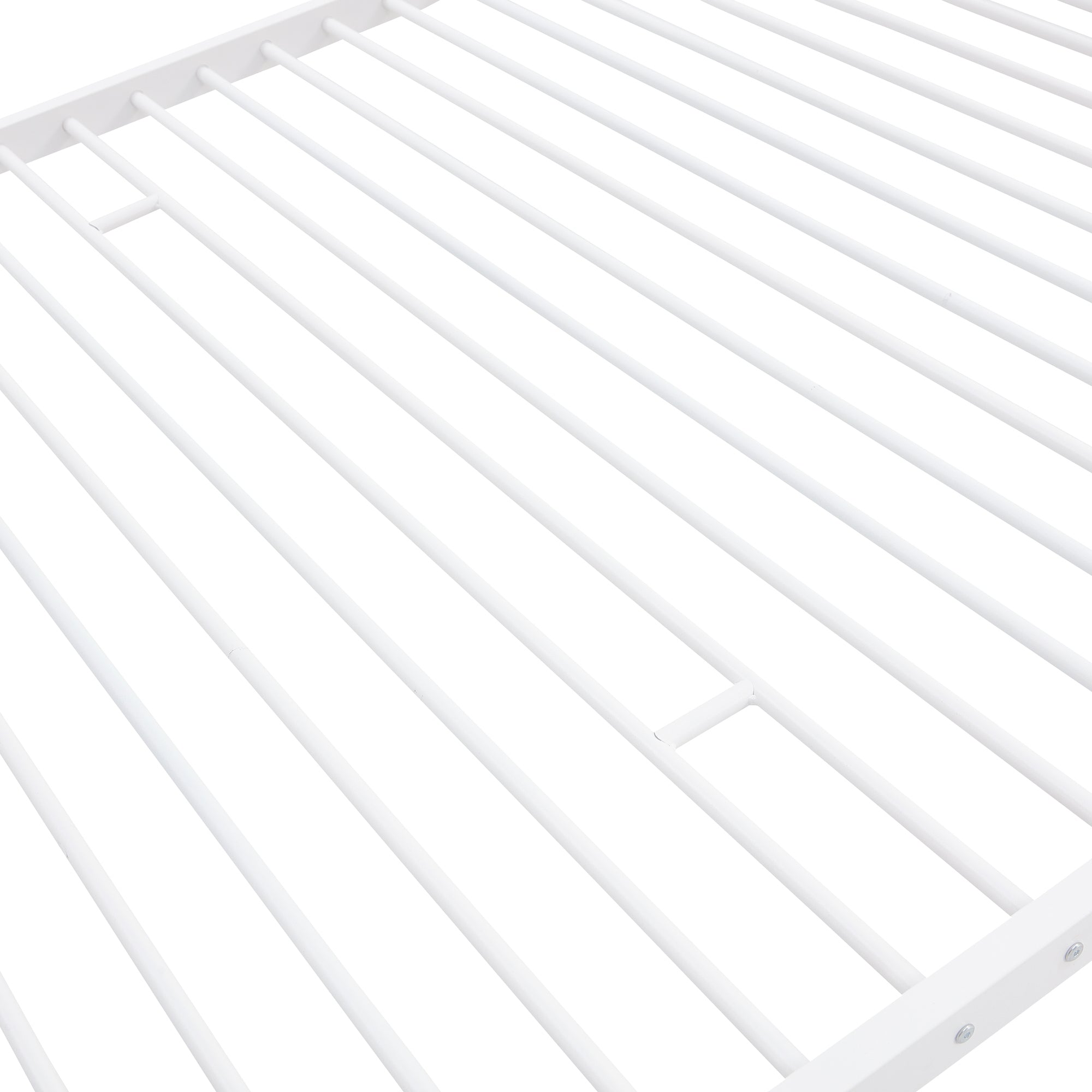 Full-Full-Full Metal Triple Bed with Built-in Ladder, Divided into Three Separate Beds,White(OLD SKU:LP000297AAK) - Atlantic Fine Furniture Melbourne FL