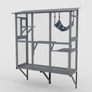 Large Walk In Outdoor Catio For Cats With Roof And 3 Access Doors - Gray