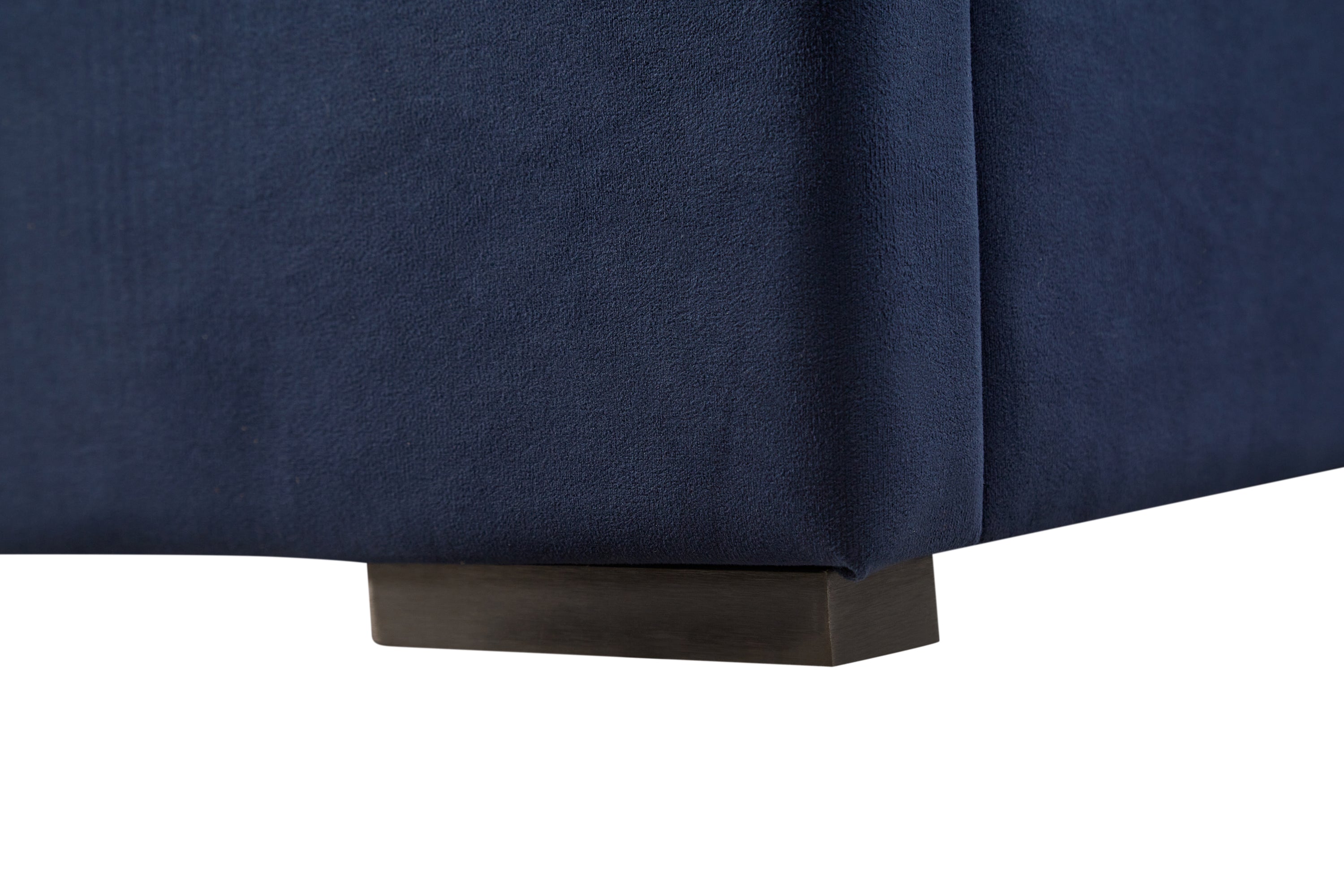 King Size Velvet Bed Frame/Vertical Channel Tufted Wingback Headboard/Upholstered Platform Bed/Strong Wooden Slats/No Box Spring Needed/Easy AssemblyRoyal blue