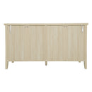 Hollowed Out Cabinet With 4 Doors, Suitable For Bedroom - Natural