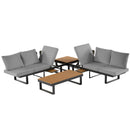 Outdoor Sectional Sofa Set With Adjustable Reclining Seats