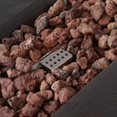 Custer - Rectangular Fire Pit 50, 000 Btu Magnesium Oxide - Brown