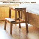 2 Step Stool, Indoor / Outdoor Use - Acacia Wood
