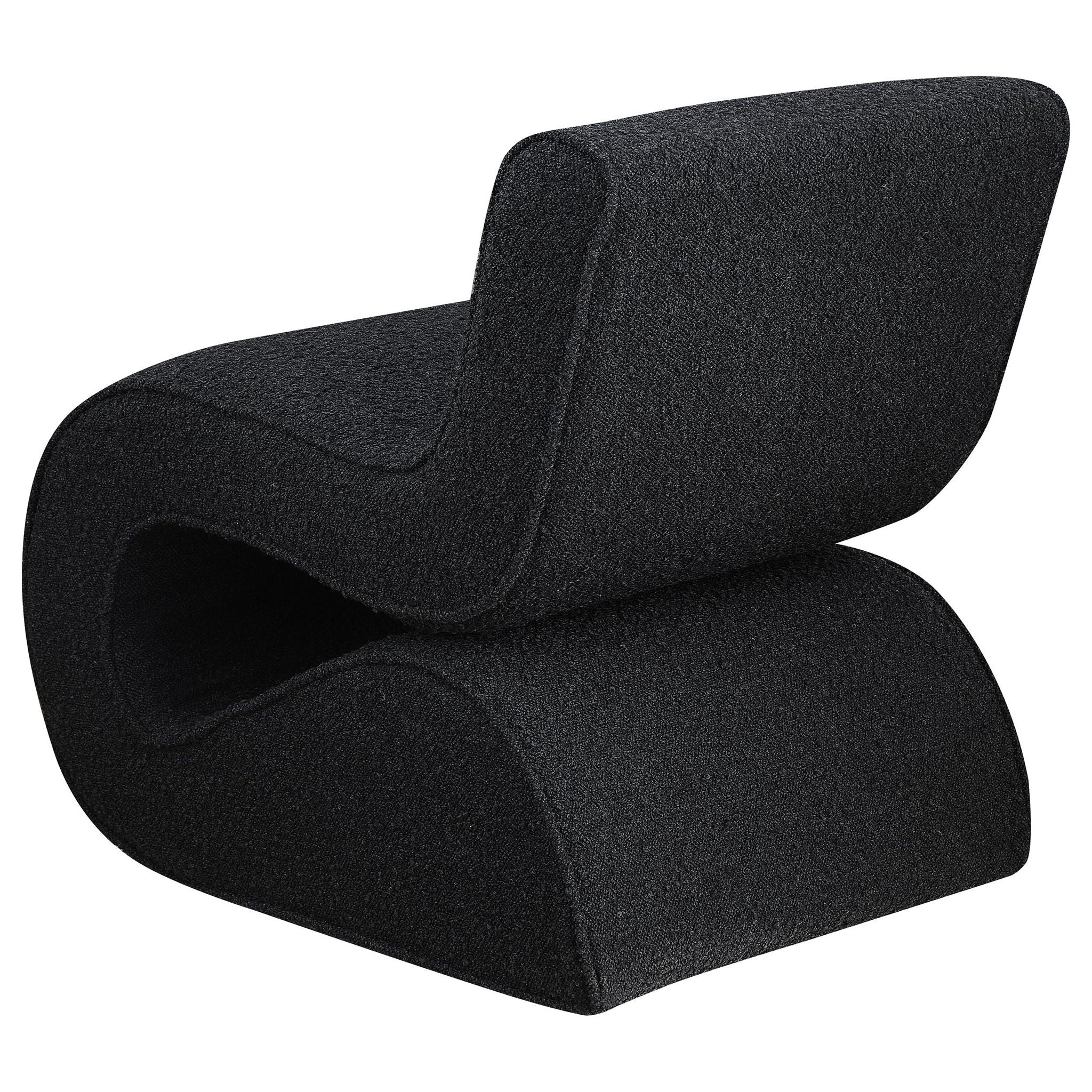 Ronea Boucle Upholstered Armless Curved Chair Charcoal - Atlantic Fine Furniture Melbourne FL