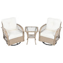 3 Piece Outdoor Chair & Table Set Chat Set, 2 Person Rattan Seating Group