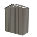 5 X 3 Ft Compact Metal Outdoor Storage Shed With Pitched Roof, Lockable Door - Gray