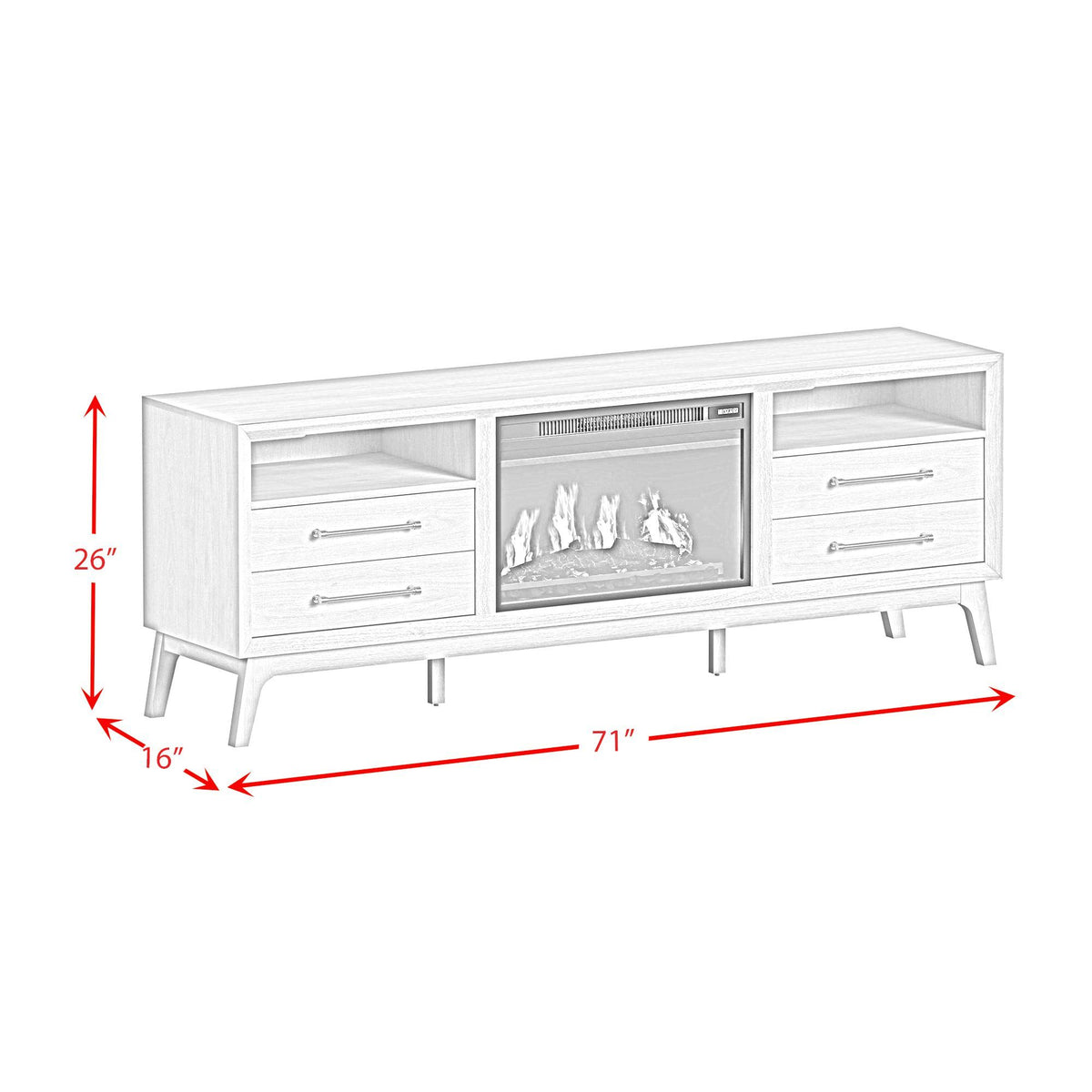 Westland TV Console in White by Elements International, view 6
