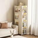 4 Tier Rolling Storage Bookcase With Wheels And Large Capacity Storage Bins - Cream
