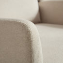 Wide Modern Accent Chair With Wood Legs For Living Room