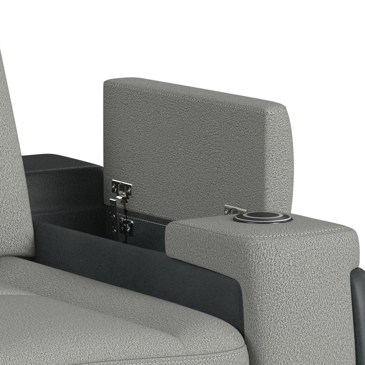 Lantana Power Motion Recliner With Power Headrest, LED , Wireless Charger And Cup Holder in Gray by Elements International, view 6