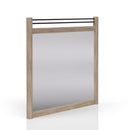 Queen Canopy Bedroom Set With A 2 Drawer Nightstand A Modern Dresser With Poster Mirror And A Door Chest - Sand