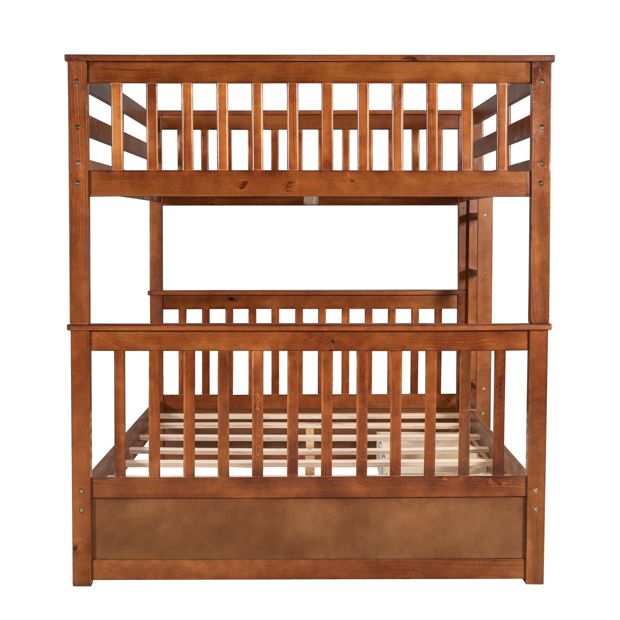 Full-Over-Full Bunk Bed with Ladders and Two Storage Drawers (Walnut)(OLD SKU:LT000365AAD) - Atlantic Fine Furniture Melbourne FL