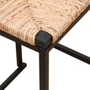 Water Hyacinth Woven Bar Stools With Back Support, Counter Height Dining Chairs (Set of 2) - Natural