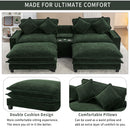 Sectional Sofa Chenille Upholstered Sofa With Two Removable Ottoman, Two USB Ports, Two Cup Holders And Large Storage Box For Living Room