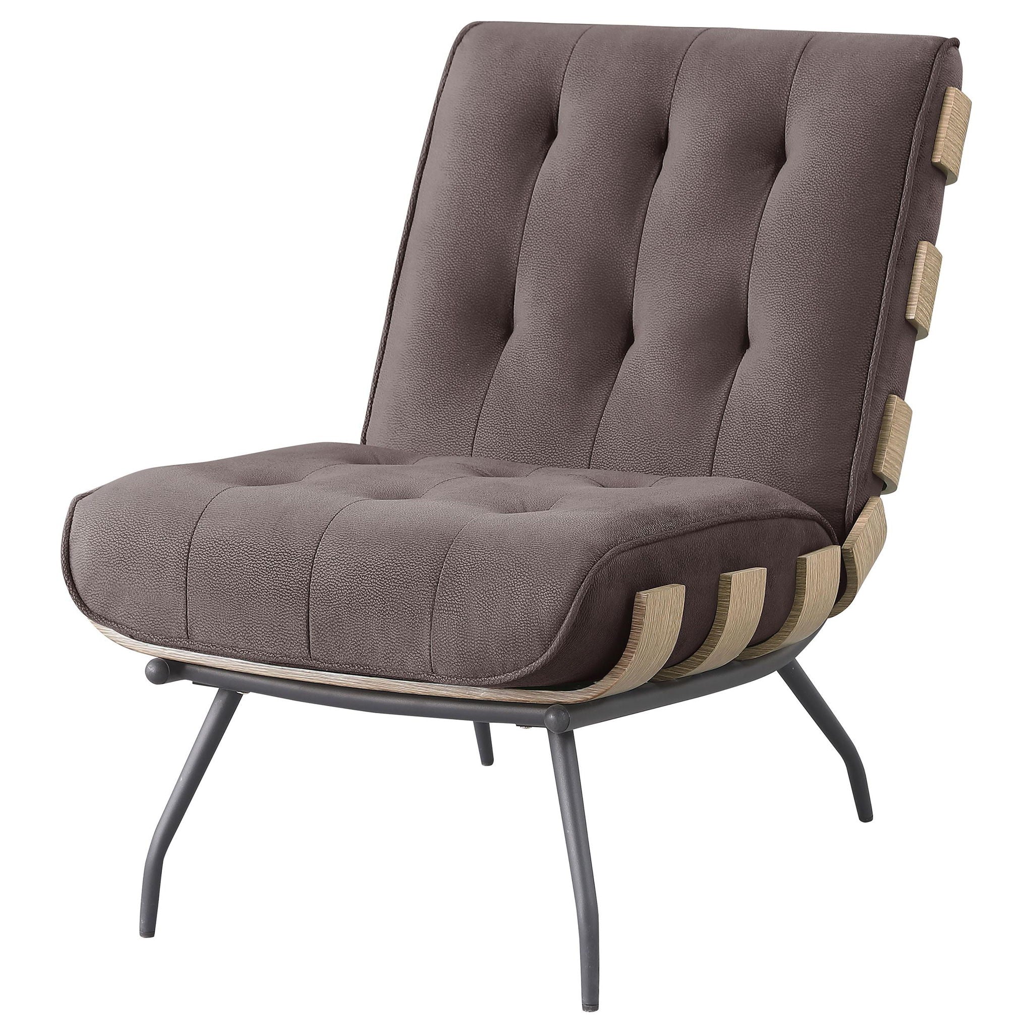 Aloma Upholstered Tufted Armless Accent Chair Brown - Atlantic Fine Furniture Melbourne FL