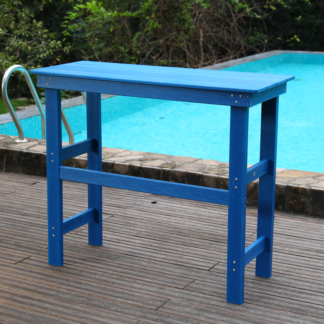 Patio Life Adirondack Outdoor Bar Stools, Set of 2 - Lake Blue