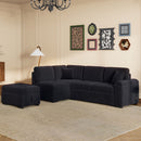 Sleeper Sectional Sofa, L-Shape Corner Couch Sofa Bed With Storage Ottoman & Hidden Arm Storage & USB Charge For Living Room Apartment