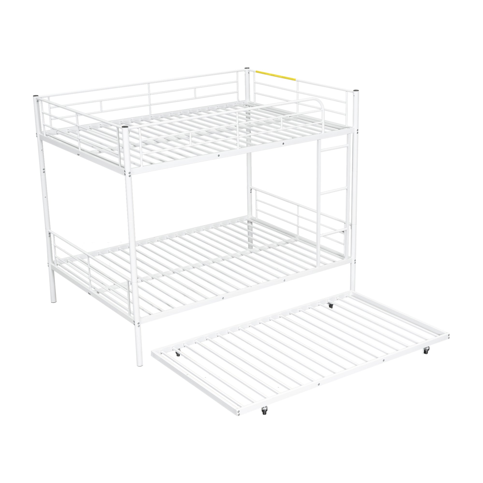 Full Over Full Metal Bunk Bed with Trundle, White - Atlantic Fine Furniture Melbourne FL