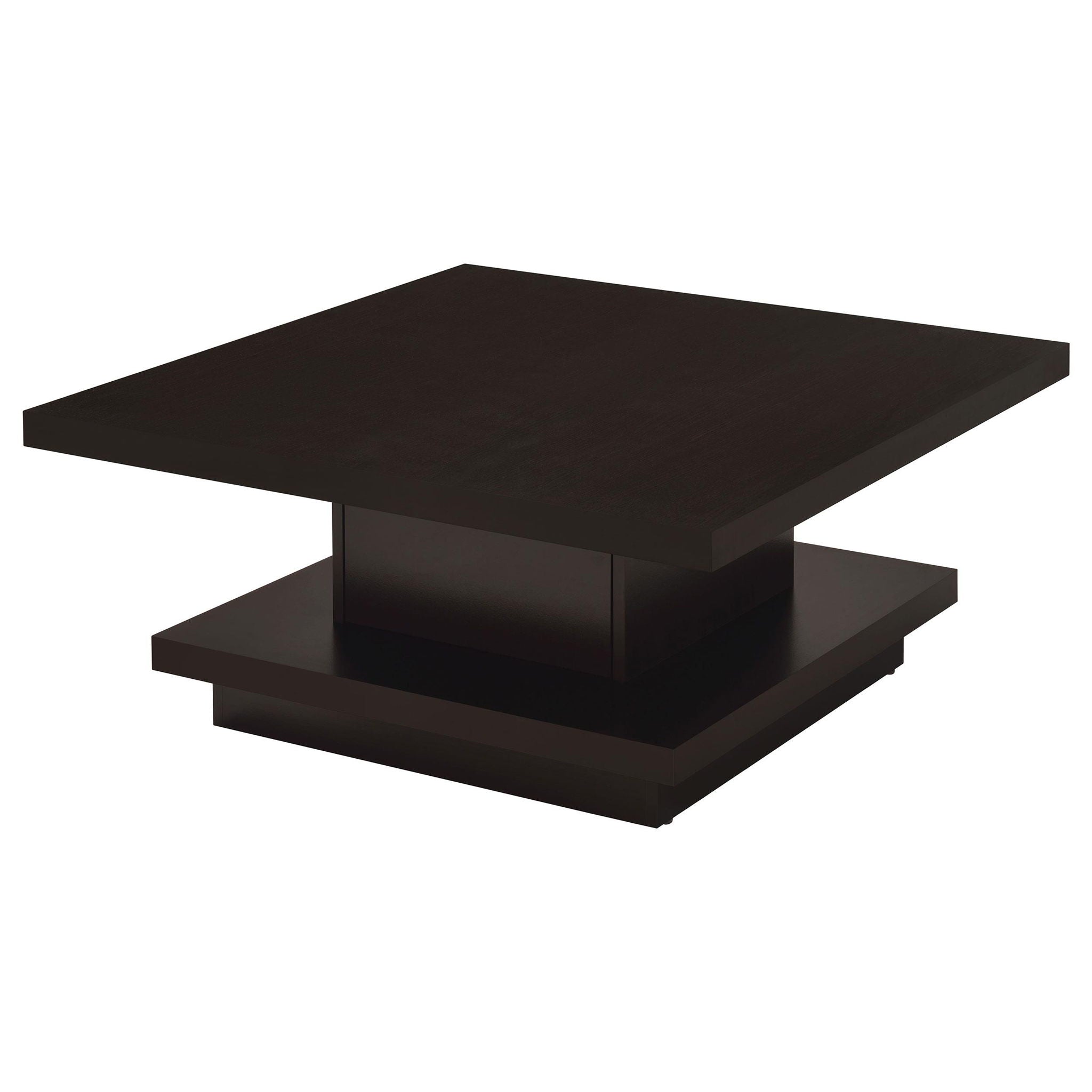 Reston Square Engineered Wood Coffee Table with Casters Cappuccino - Atlantic Fine Furniture Melbourne FL
