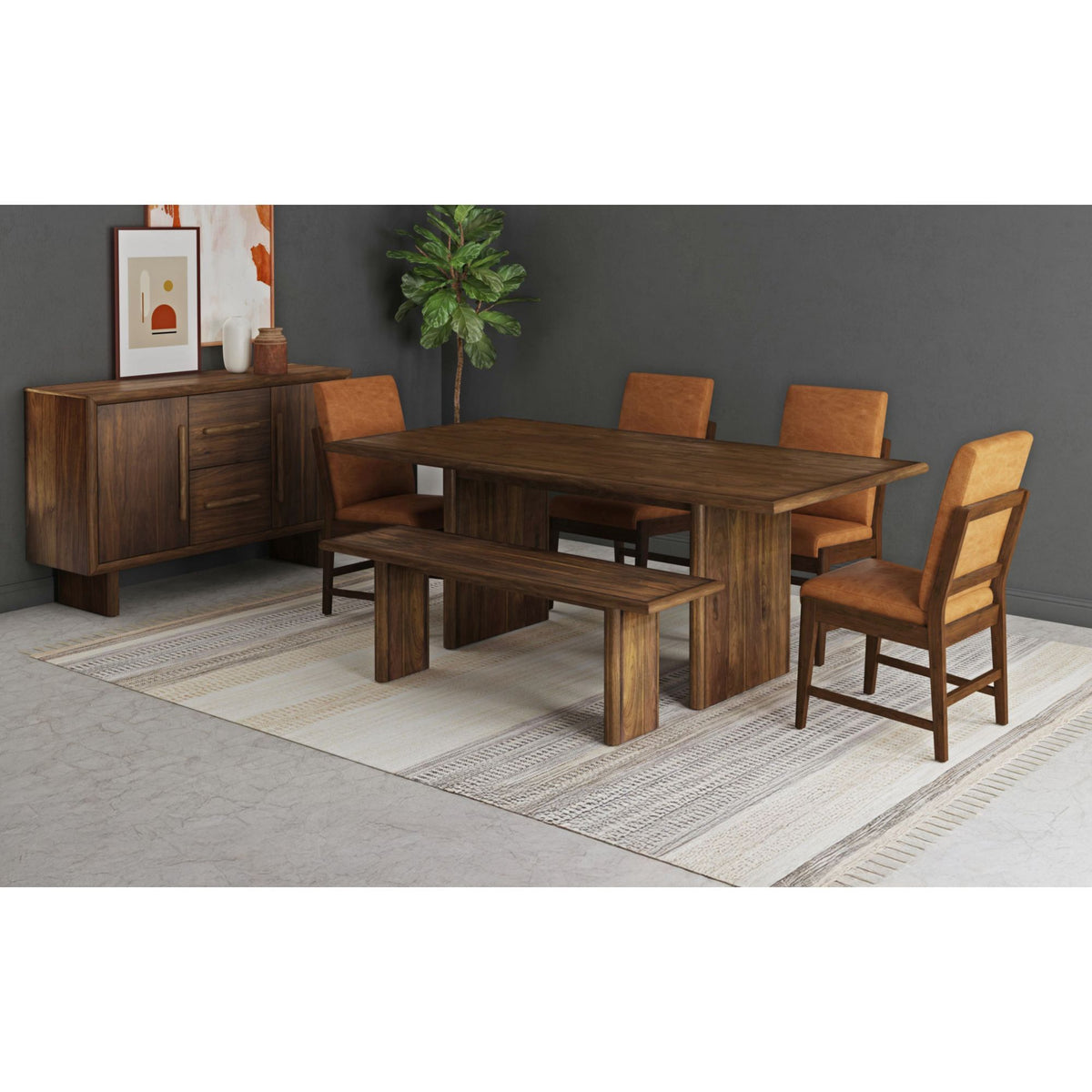 Brisbane Standard Height Dining Set in Dark Brown by Elements International, view 15