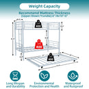 Bunk Bed For Kids, Convertible Frame With Ladders & Guardrail