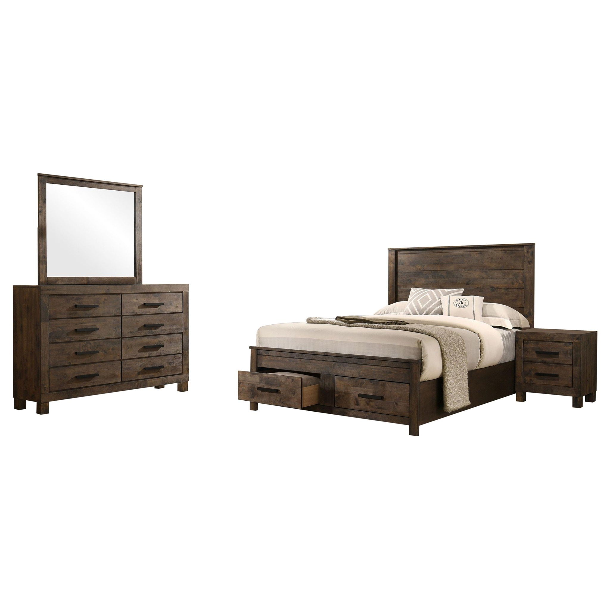 Woodmont 4-piece Eastern King Bedroom Set Golden Brown