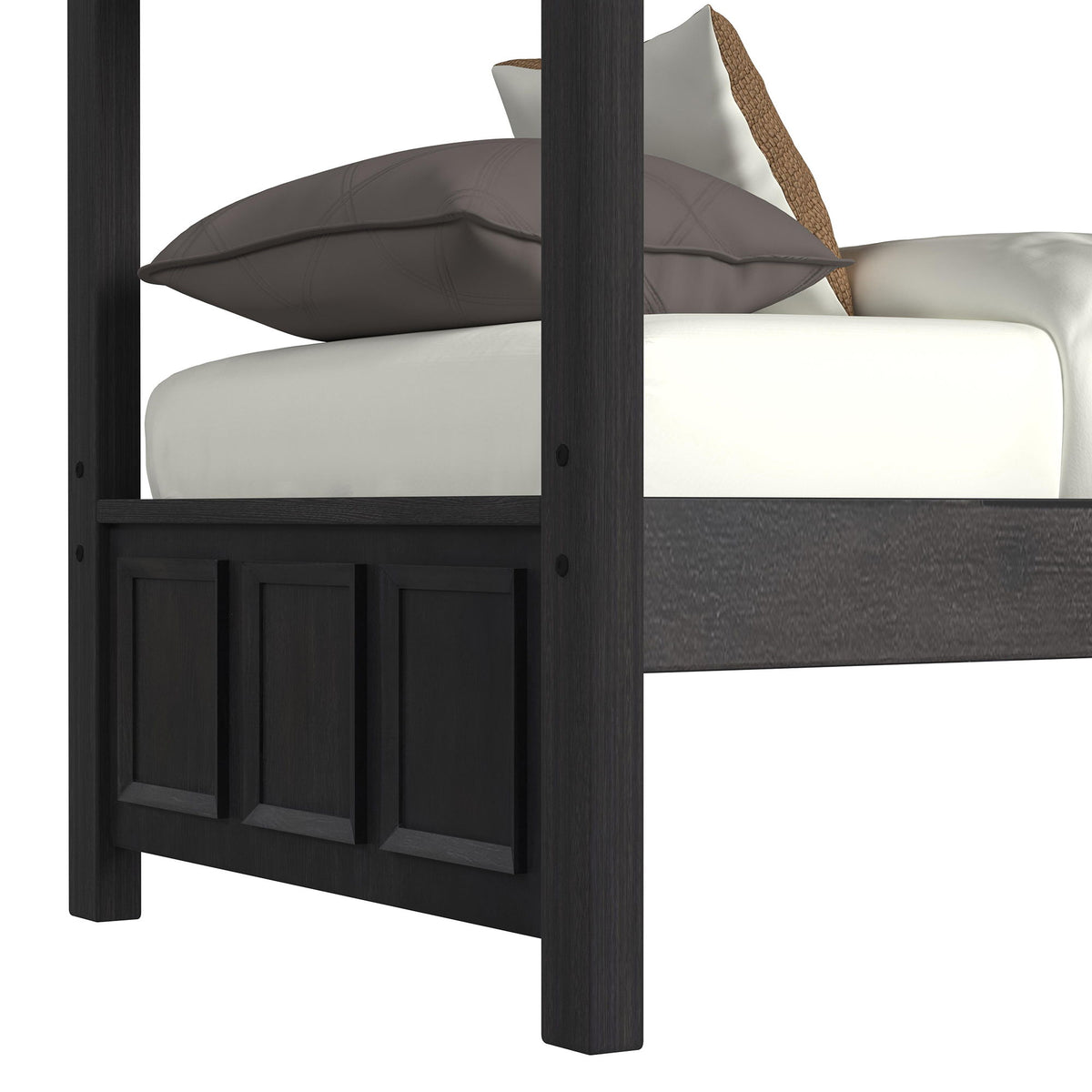 Hampton Kids Bunk With Ladder Bedroom Set in Black by Elements International, view 15