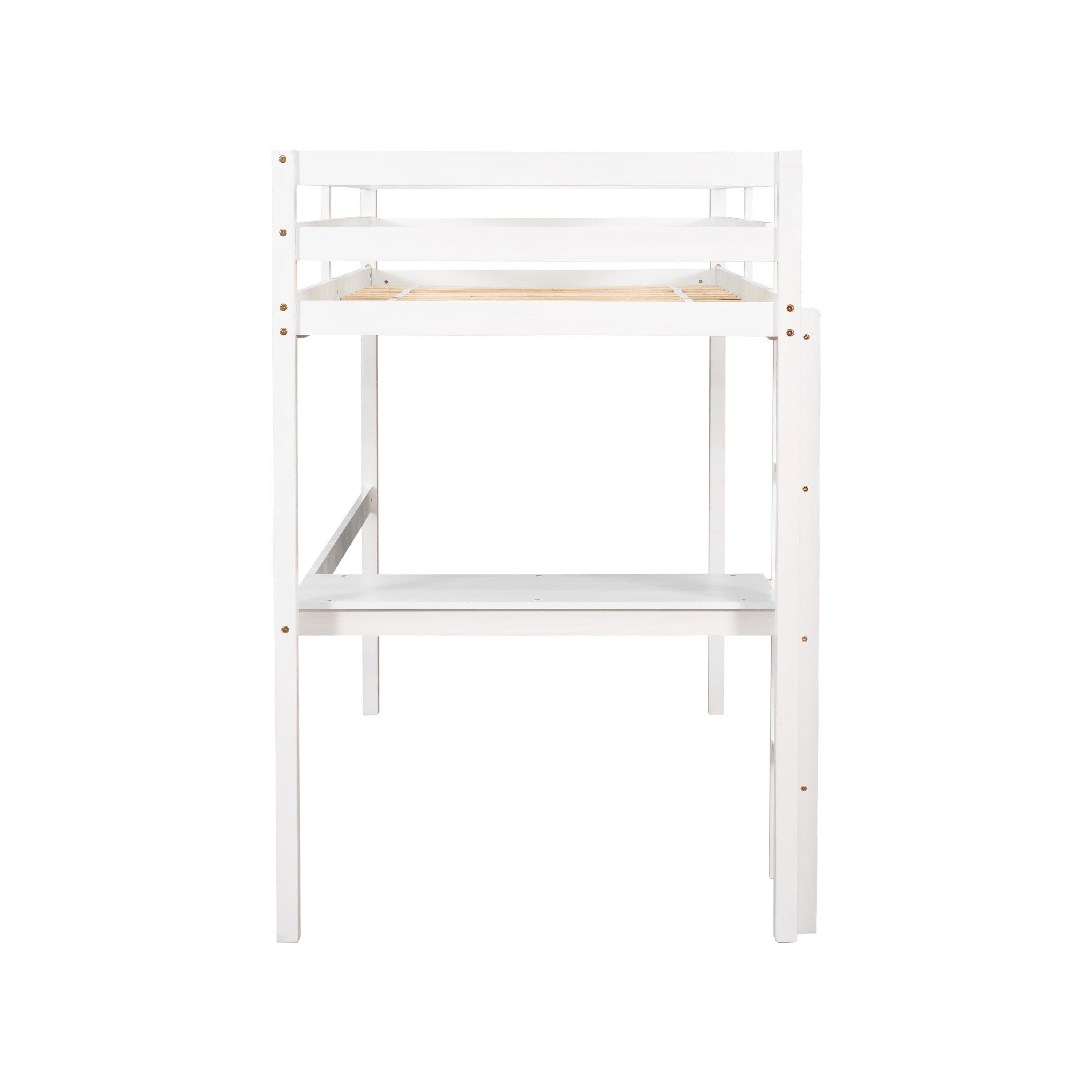 Twin Loft Bed with built-in desk,White(Old SKU:W50450911)