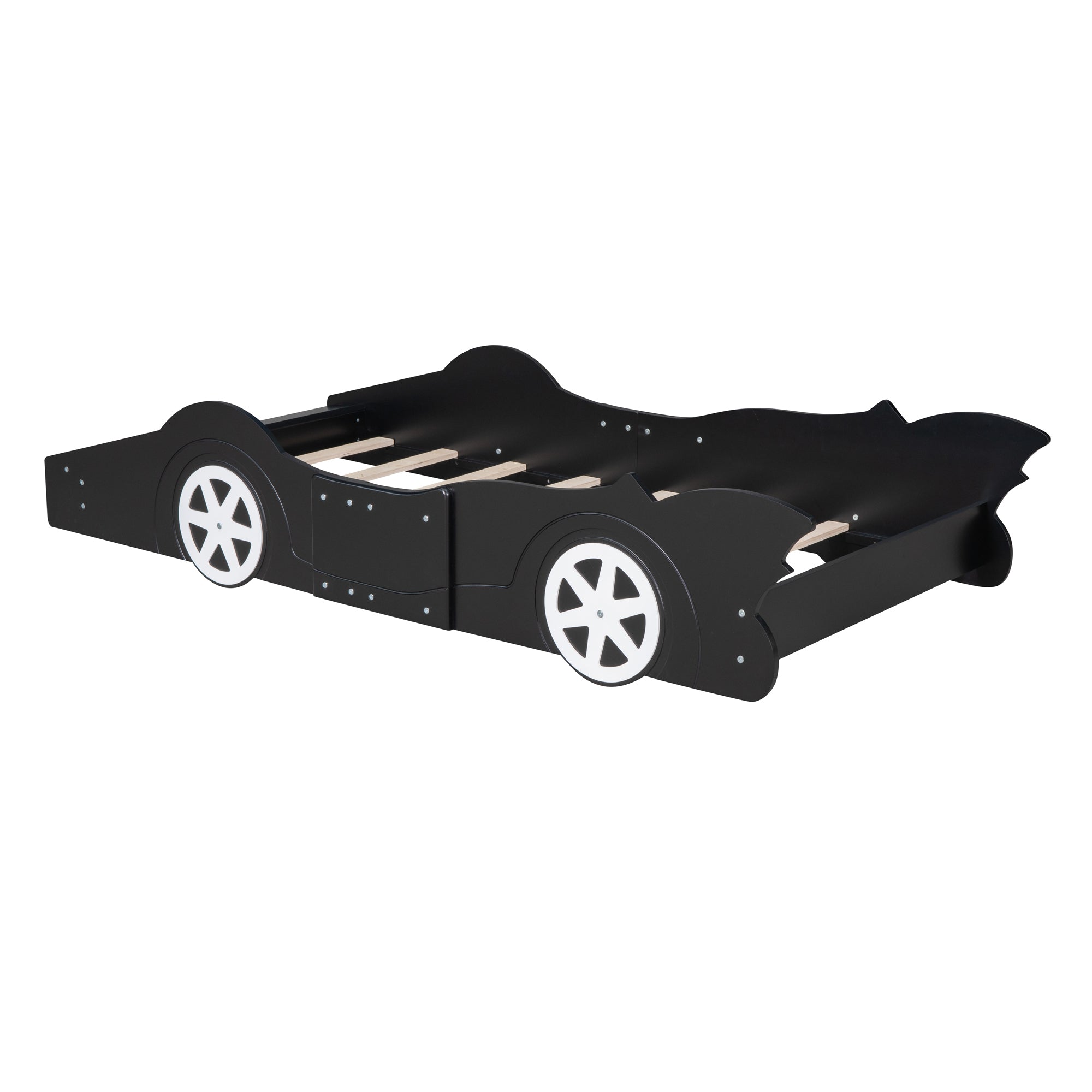 Twin Size Race Car-Shaped Platform Bed with Wheels,Black - Atlantic Fine Furniture Melbourne FL