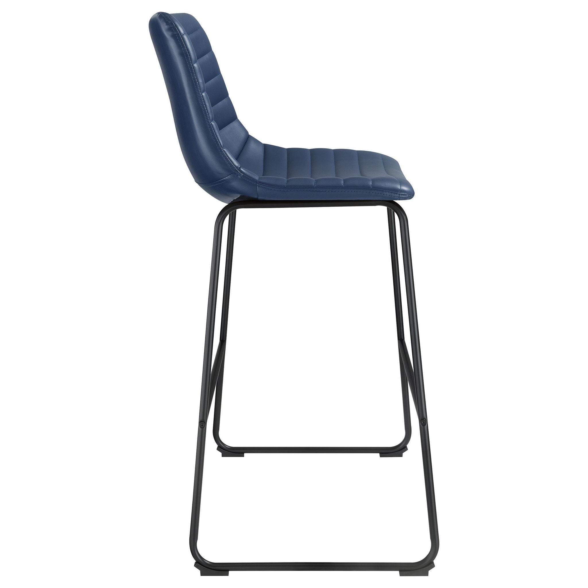 Zuni Faux Leather Upholstered Bar Chair Blue (Set of 2) - Atlantic Fine Furniture Melbourne FL