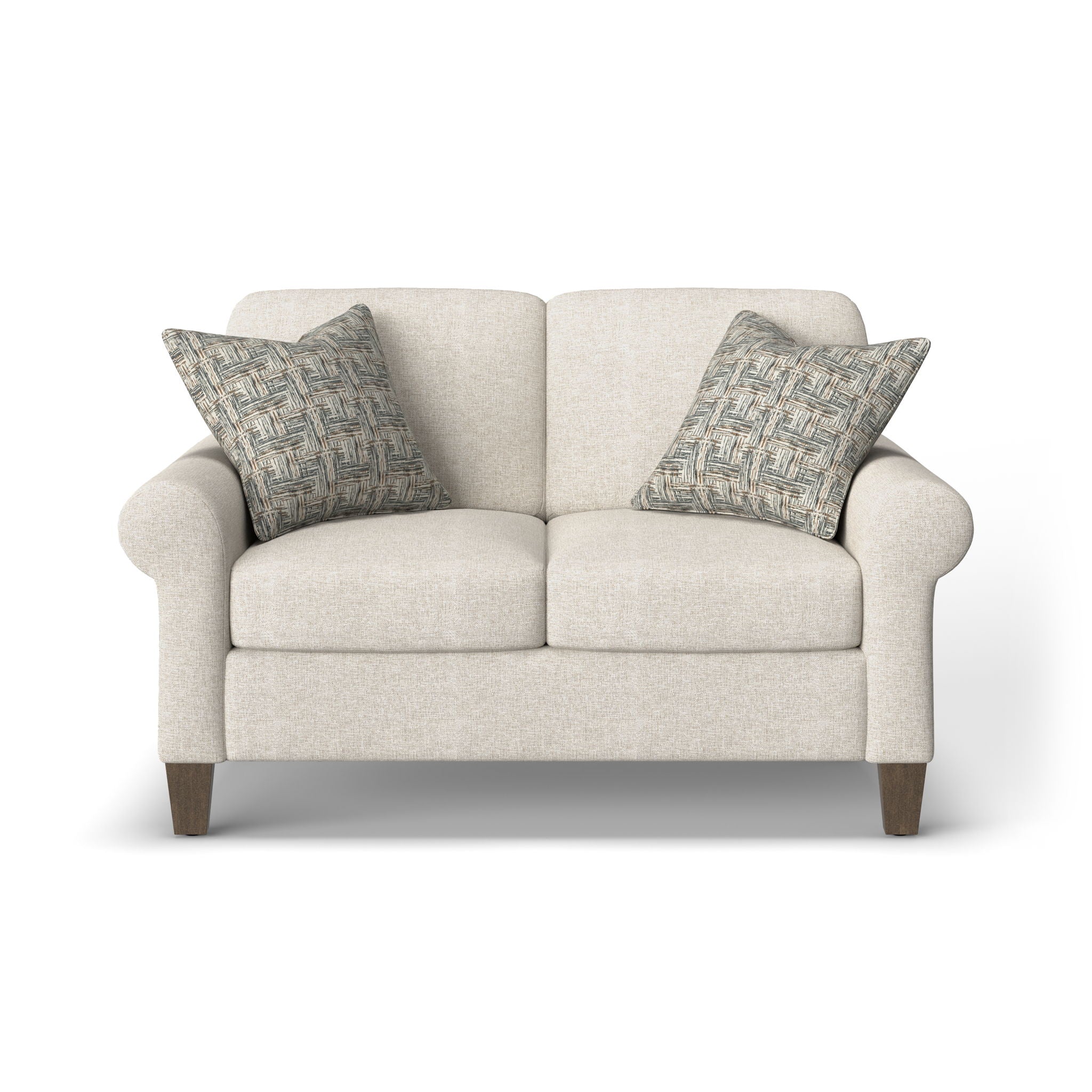 Moxy - Fabric Loveseat, Curved Sock Arms