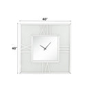 Noralie - Wall Clock With LED - Mirrored & Faux Diamonds