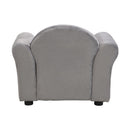 Kids Velvet Upholstered Chair With Ottoman For Comfortable Seating - Gray