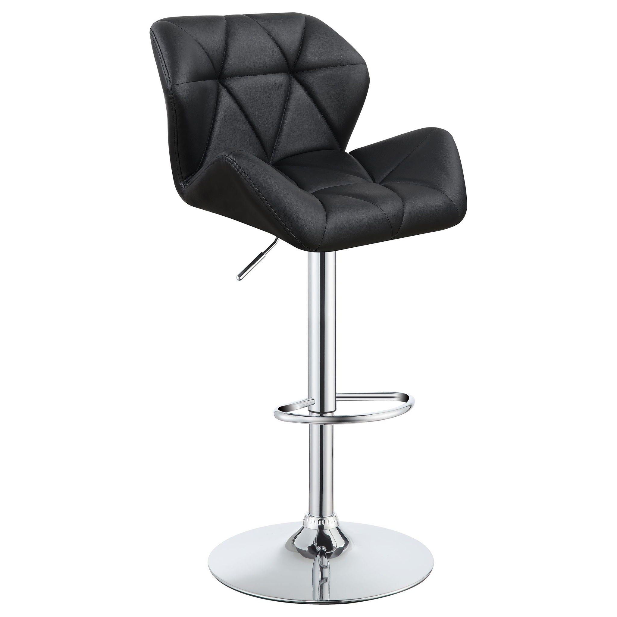 Berrington Upholstered Adjustable Bar Stool Black (Set of 2) - Atlantic Fine Furniture Melbourne FL
