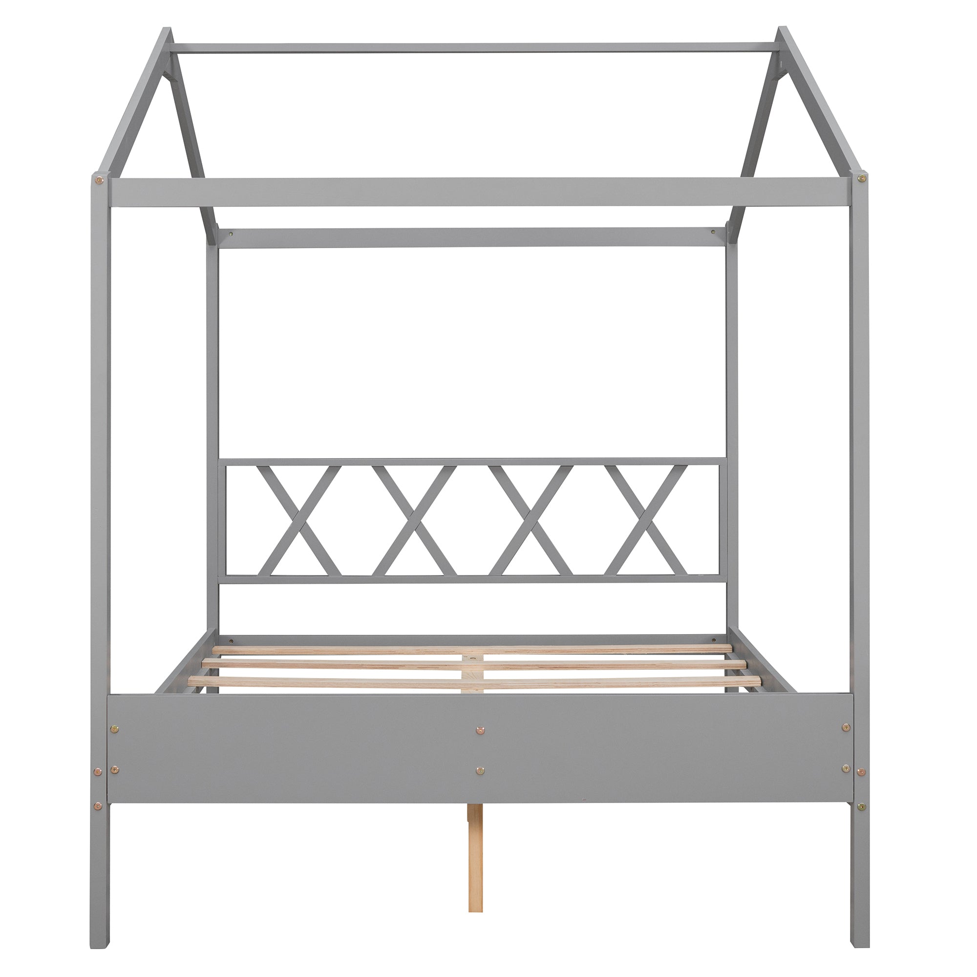 Full Size Wood House Bed with Storage Space, Gray (OLD SKU :LP000002AAE) - Atlantic Fine Furniture Melbourne FL