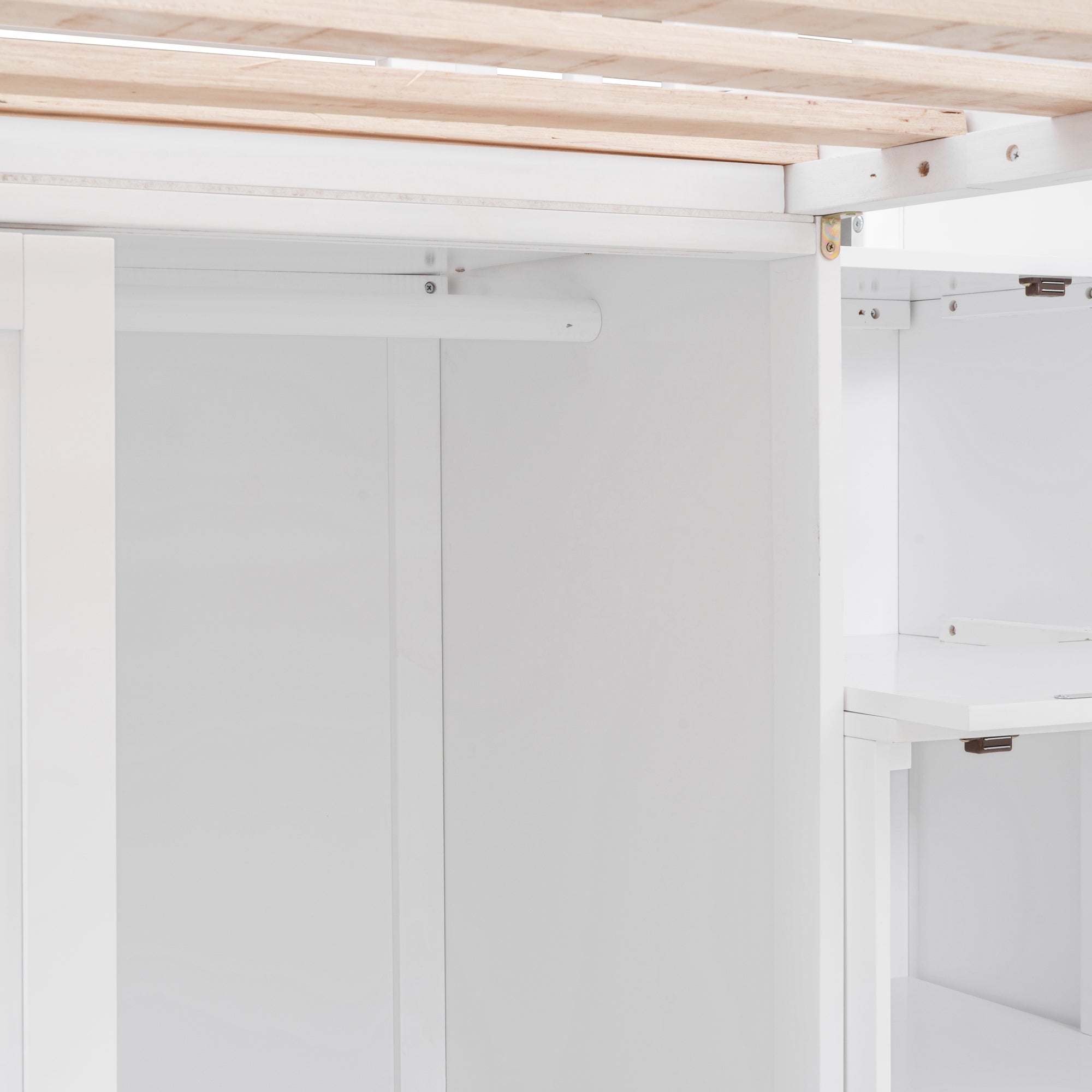 Double Twin Loft Beds with Wardrobes and Staircase, White - Atlantic Fine Furniture Melbourne FL