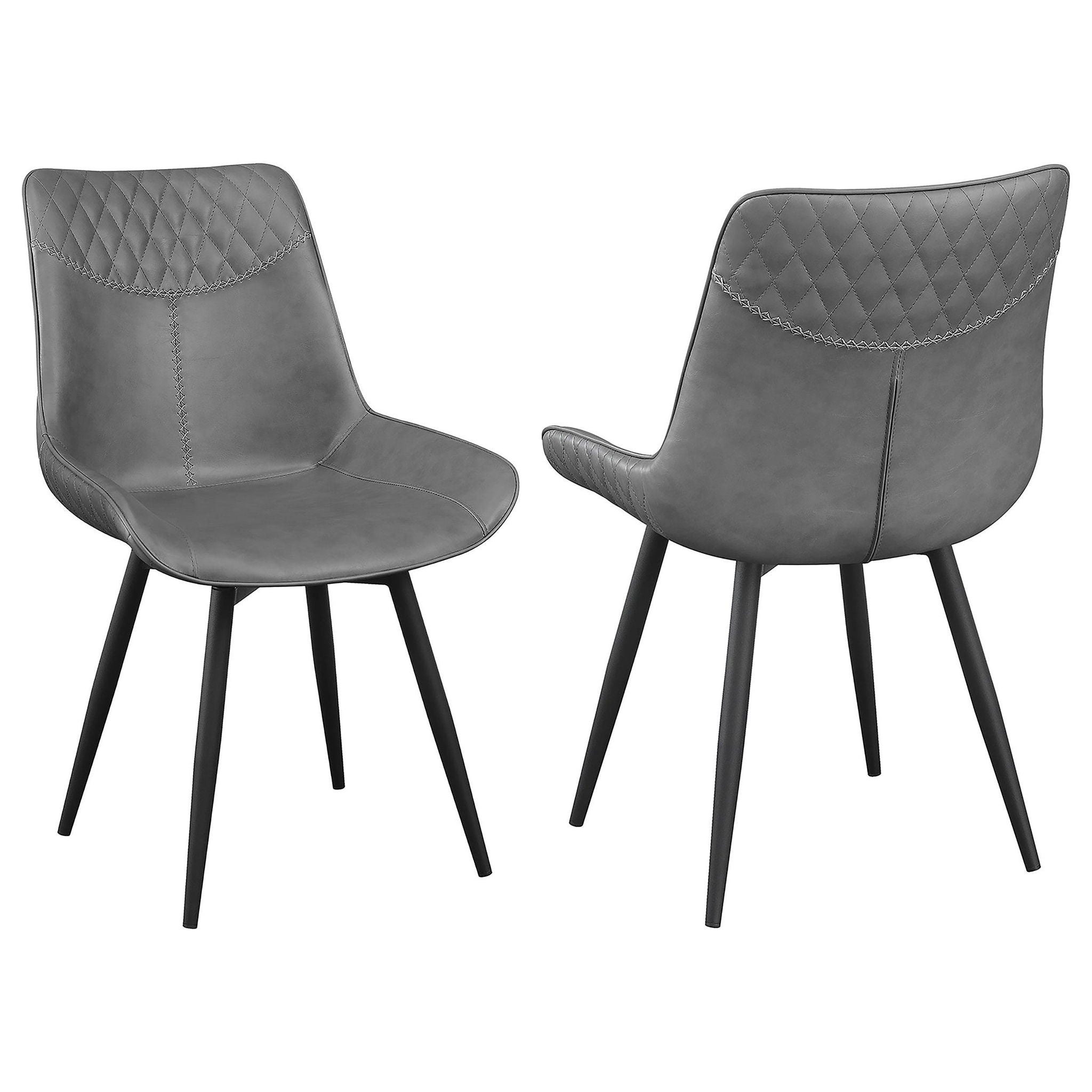 Brassie Upholstered Swivel Dining Side Chair Grey (Set of 2) - Atlantic Fine Furniture Melbourne FL