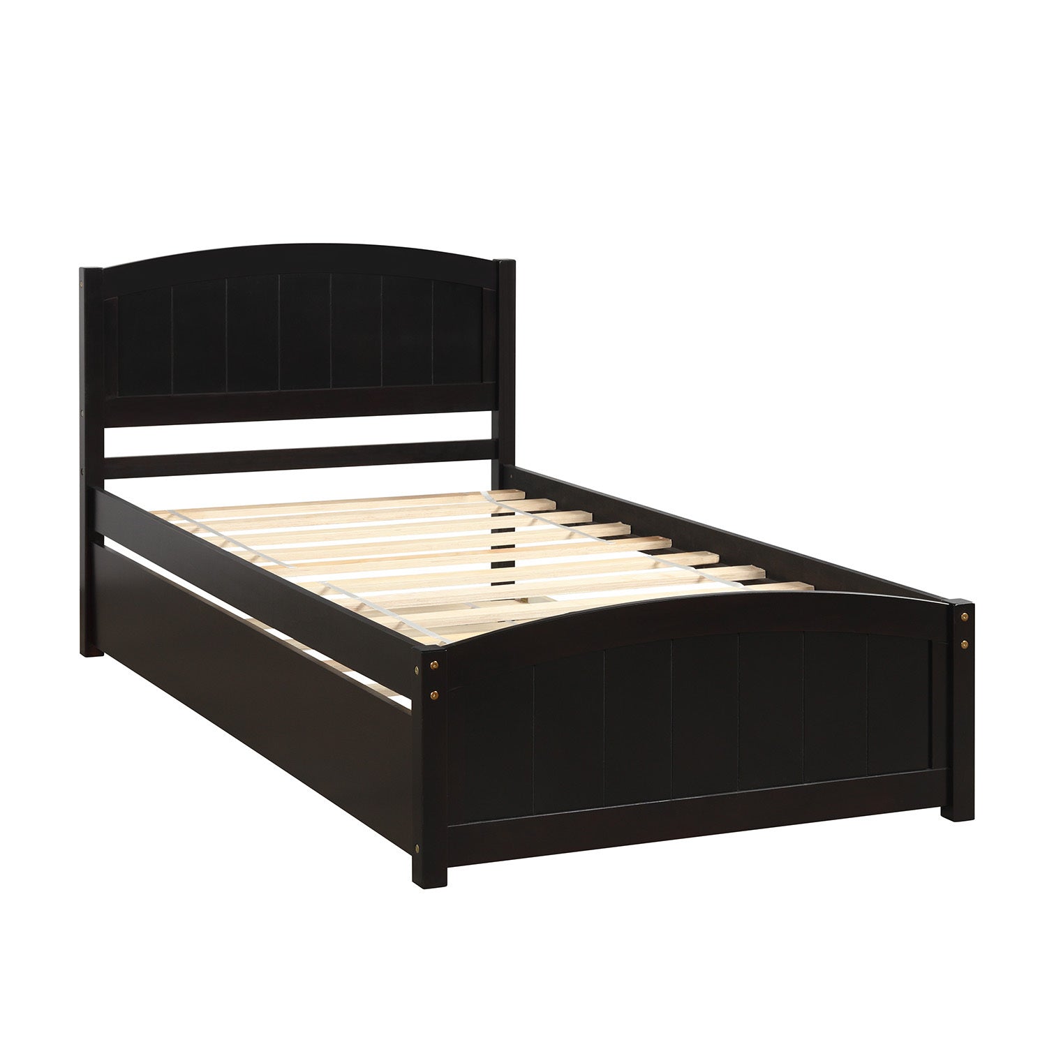 Twin size Platform Bed with Trundle, Espresso - Atlantic Fine Furniture Melbourne FL