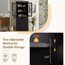 Freestanding Tall Bathroom Cabinet With Adjustable Shelves, Drawers, Soft Close Glass Doors