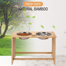 Gardenia - Raised Dog Bowl Stand For Medium Sized Dogs, Elevated Dog Bowls, Bamboo Raised Dog Bowl, Dog Food Bowl Stand, Feeding Station - Natural Wood