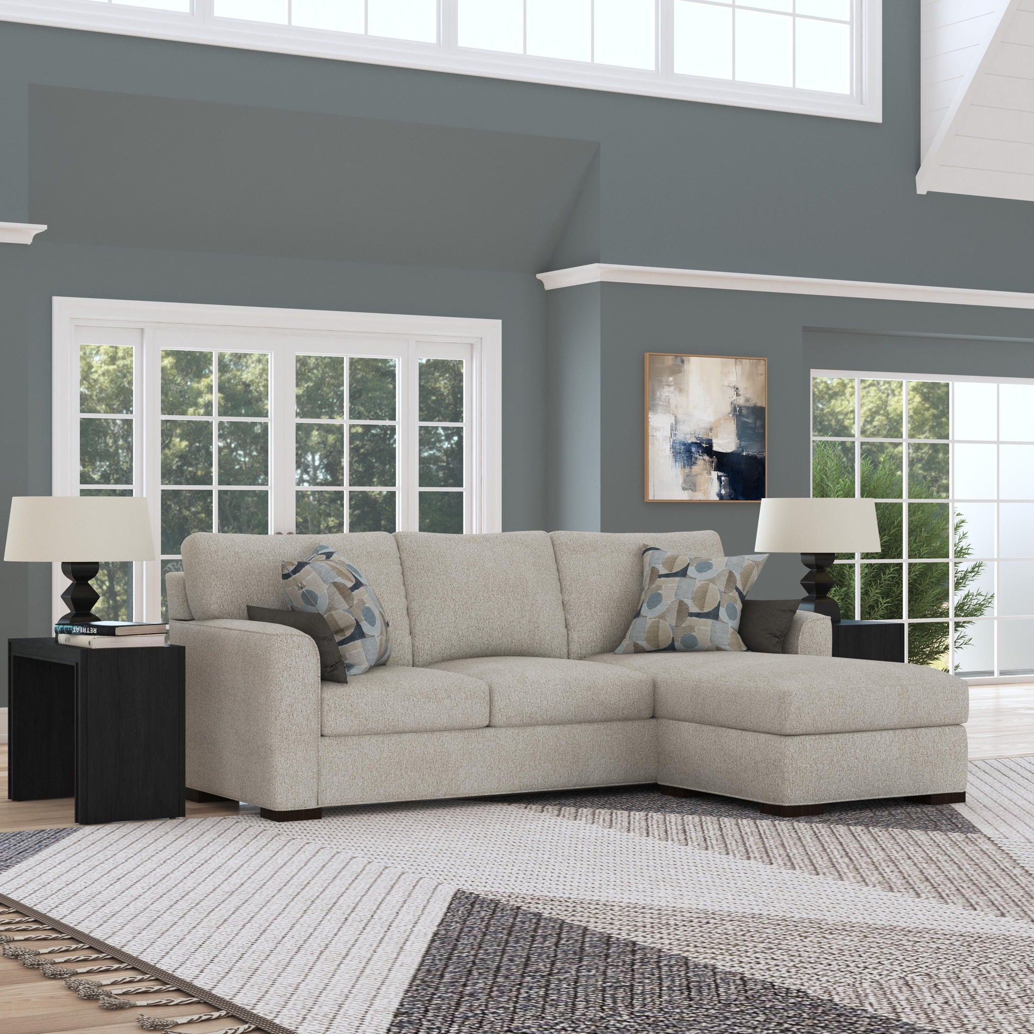 Jasper - Fabric Stationary Reversible Chaise Sofa
