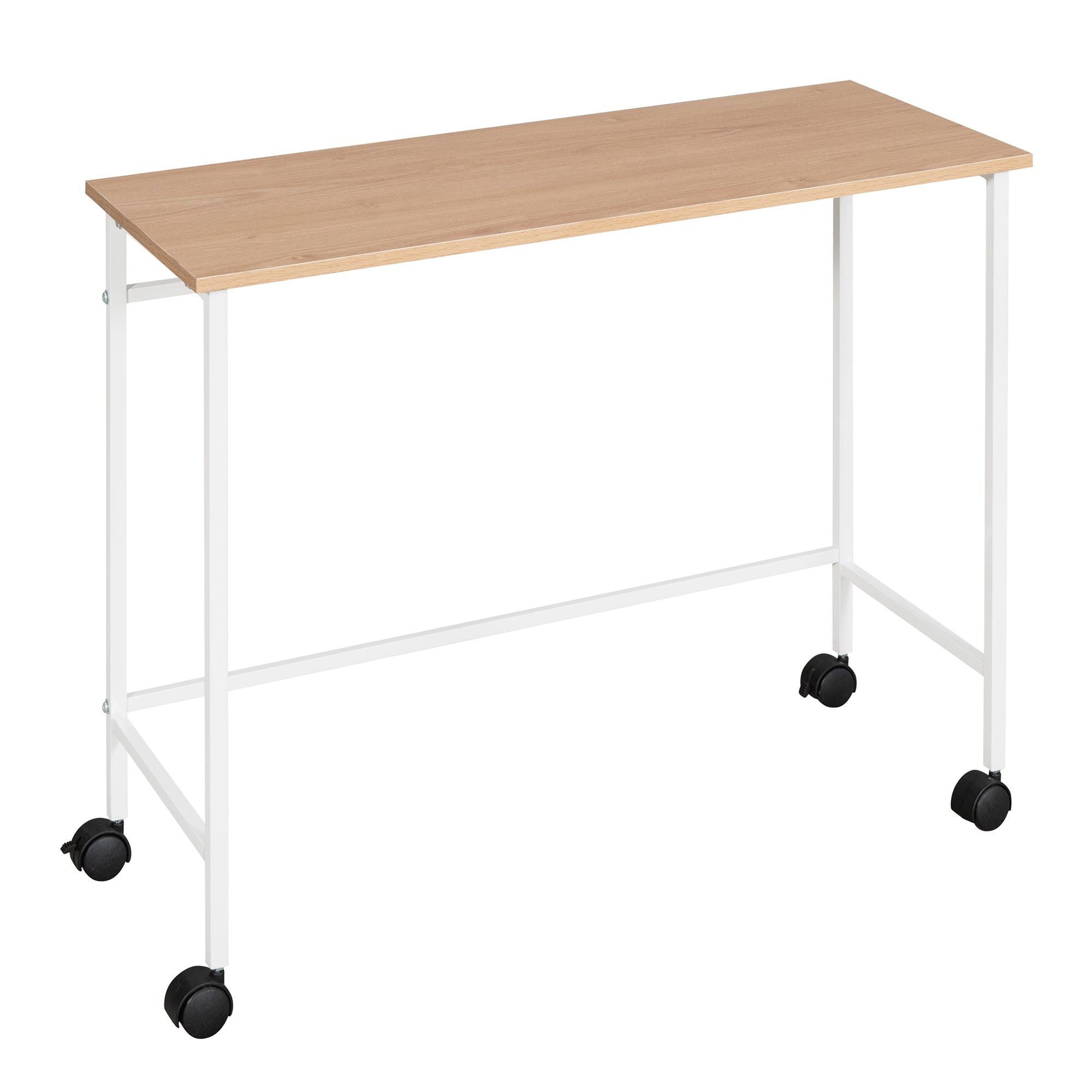 Twin Size Metal Loft Bed with Desk and Shelves,White - Atlantic Fine Furniture Melbourne FL