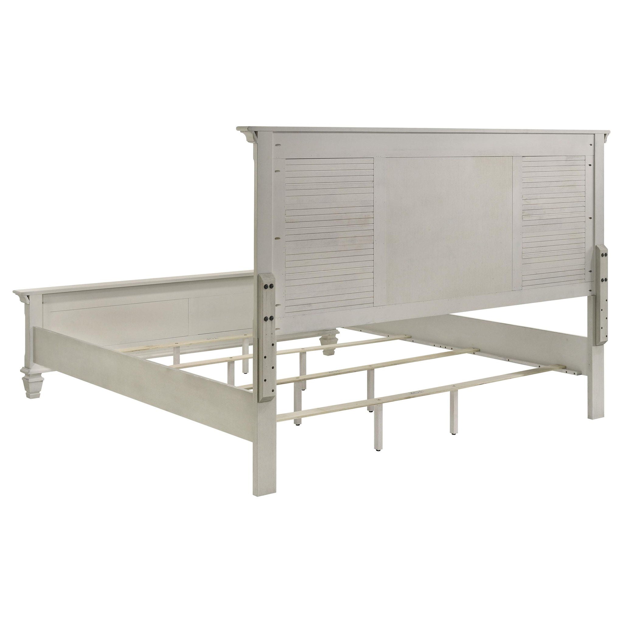 Franco Wood Eastern King Panel Bed Distressed White