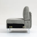 Single Couch Modular Armless Accent Chair With Back Cushion