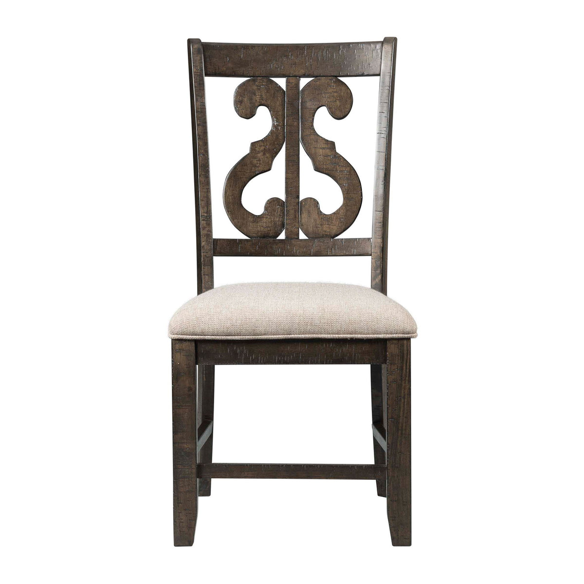 Stone Wooden Swirl Back Side Chair (Set of 2) in Dark Brown by Elements International, view 6